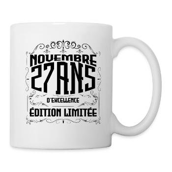 Novembre 27 Ans - idée cadeau d'Anniversaire. - Mug blanc - blanc - Droite