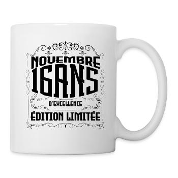 Novembre 16 Ans - idée cadeau d'Anniversaire. - Mug blanc - blanc - Droite