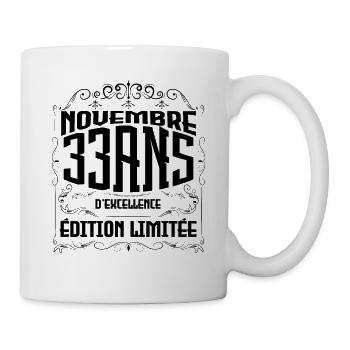 Novembre 33 Ans - idée cadeau d'Anniversaire. - Mug blanc - blanc - Droite