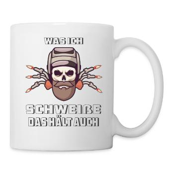WAS ICH SCHWEIßE DAS HÄLT AUCH - Tasse - Weiß - Rechts
