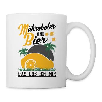 Mähroboter und Bier Das lob ich mir - Tasse - Weiß - Rechts