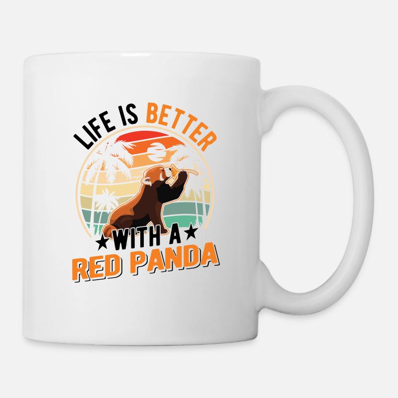La vie est meilleure avec un panda roux Roter Panda - Mug blanc - blanc