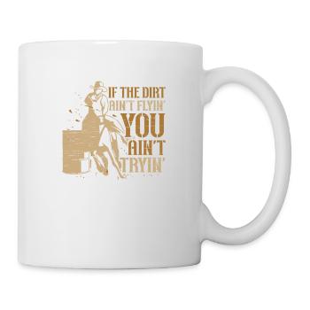 Barrel Racing Dirt Rodeo Equestrian Pferdefass - Tasse - Weiß - Rechts