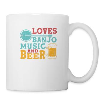 Banjo Musique Bière Cordes Guitare Bluegrass Harvest - Mug blanc - blanc - Droite