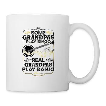 Banjo Grandpa Musician Guitar Bluegrass Banjo - Mug - white - Right