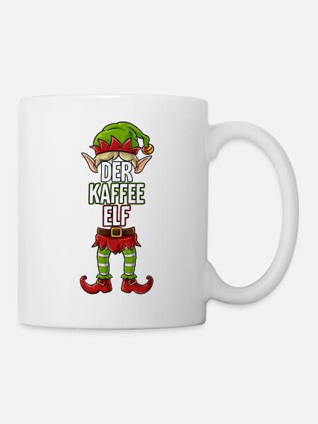 Kaffee Elf Partnerlook Weihnachten - Tasse - Weiß