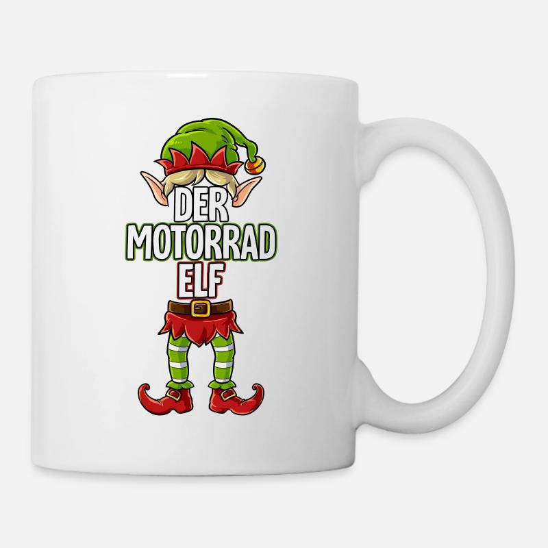 Motorrad Elf Partnerlook Weihnachten - Tasse - Weiß