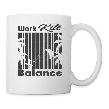 Work Kite Balance. Lifestyle Vintage Design, Work - Tasse - Weiß - Rechts