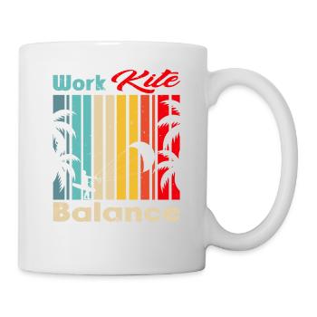 Work Kite Balance. Lifestyle Vintage Design, Work - Tasse - Weiß - Rechts