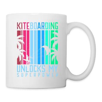 Le kitesurf déverrouille mon style de vie superpuissant - Mug blanc - blanc - Droite