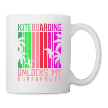 Le kitesurf déverrouille mon style de vie superpuissant - Mug blanc - blanc - Droite