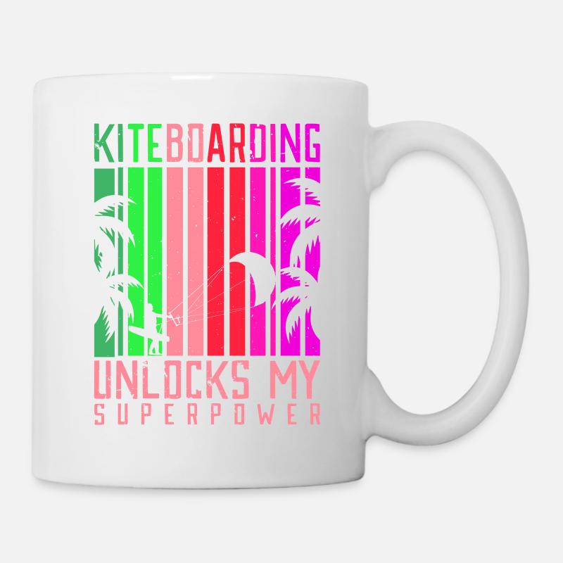 Le kitesurf déverrouille mon style de vie superpuissant - Mug blanc - blanc