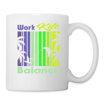Work Kite Balance. Lifestyle Vintage Design, Work - Mug - white - Right