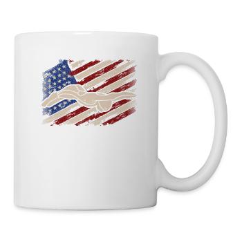 USA Flagge Swim Team Sport Amerikanischer Schwimme - Tasse - Weiß - Rechts