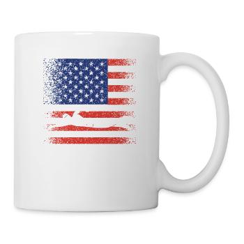 USA Flagge Swim Team Sport Amerikanischer Schwimme - Tasse - Weiß - Rechts