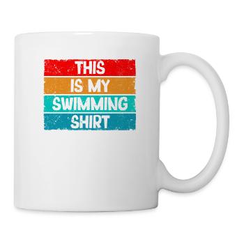 Lustige Schwimmen Liebhaber Retro Vintage Schwimme - Tasse - Weiß - Rechts