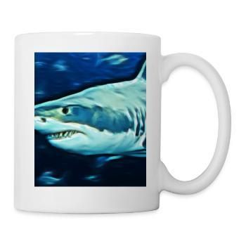 Grand Requin Blanc Vincent Van Gogh Style - Mug blanc - blanc - Droite