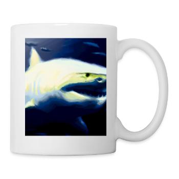 Grand Requin Blanc Vincent Van Gogh Style - Mug blanc - blanc - Droite