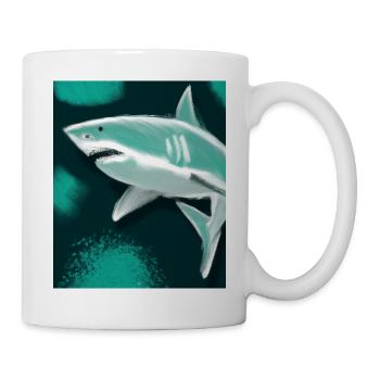 Grand Requin Blanc Vincent Van Gogh Style - Mug blanc - blanc - Droite