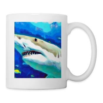 Grand Requin Blanc Vincent Van Gogh Style - Mug blanc - blanc - Droite