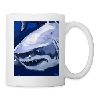Grand Requin Blanc Vincent Van Gogh Style - Mug blanc - blanc - Droite