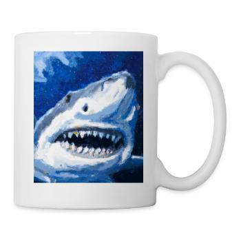 Grand Requin Blanc Vincent Van Gogh Style - Mug blanc - blanc - Droite