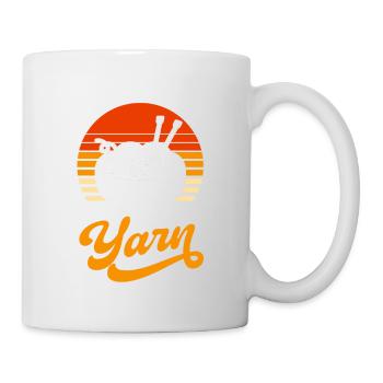 Tricot à l’aiguille de fil de fil de crochet froissé - Mug blanc - blanc - Droite