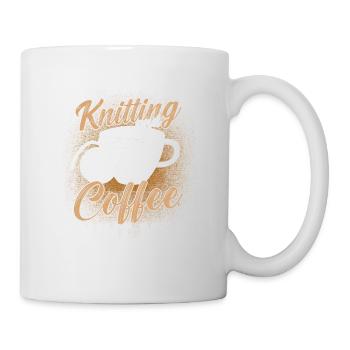 Wrinkled Crochet Yarn Needle Knitting - Mug - white - Right
