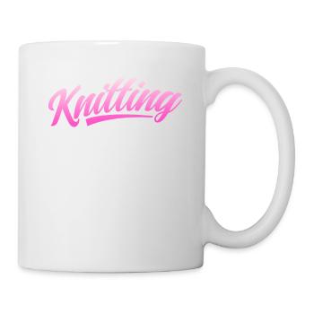Tricot à l’aiguille de fil de fil de crochet froissé - Mug blanc - blanc - Droite