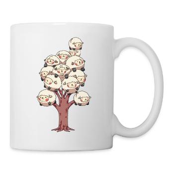 Baumwolle Cotton Tree Animals Fluffy Sheep Earth - Tasse - Weiß - Rechts