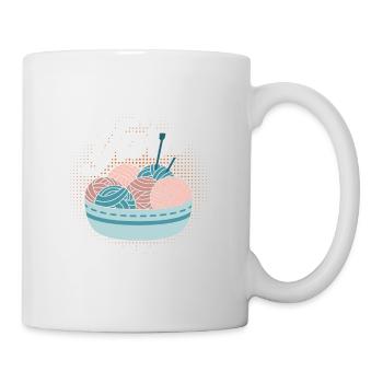 Wrinkled Crochet Yarn Needle Knitting - Mug - white - Right