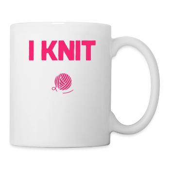 Tricot à l’aiguille de fil de fil de crochet froissé - Mug blanc - blanc - Droite