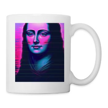 Vaporwave Aesthetic Portrait of a Woman - Mug - white - Right