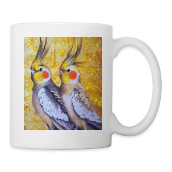 Cockatiel Couple Gustav Klimt Style - Mug - white - Right