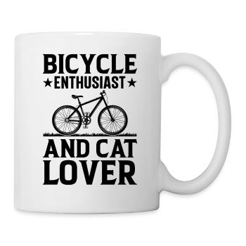 Bicycle Enthusiast And Cat Lover I Cyclists Mounta - Mug - white - Right