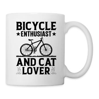 VTT, cycliste, passionné de vélo et chat - Mug blanc - blanc - Droite
