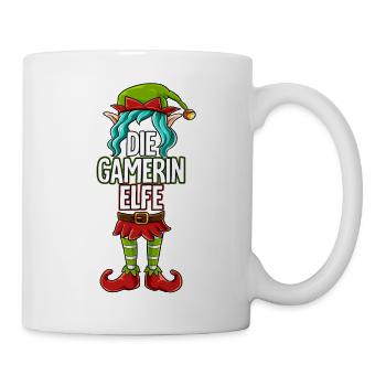 Gamerin Elfe Partnerlook Weihnachten - Tasse - Weiß - Rechts