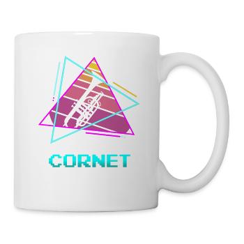 Retro Vintage Classic Cornet Player Instrument - Mug - white - Right