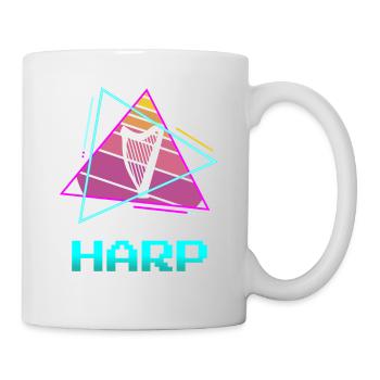 Retro Vintage Classic Harp Instrument Guita - Mug - white - Right