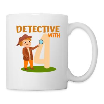 Détective Birthday Boy 4 ans à 4 ans Cadeau - Mug blanc - blanc - Droite
