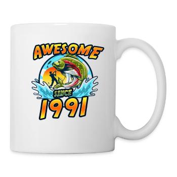 Génial depuis 1991. Angel, Angler Anniversaire - Mug blanc - blanc - Droite