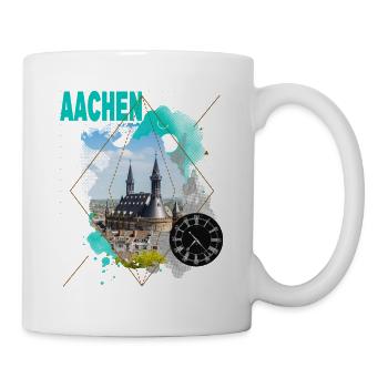 Aachen Germany City Skyline Vintage Retro - Mug - white - Right