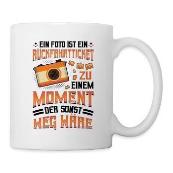 Foto Rückfahrticket Vergangenheit Fotograf. - Tasse - Weiß - Rechts