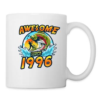 Awesome since 1996. Angel, Angler Geburtstag - Tasse - Weiß - Rechts