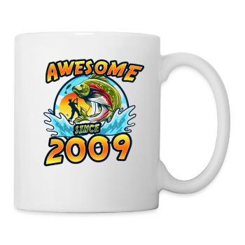 Awesome since 2009. Angel, Angler Birthday - Mug - white - Right