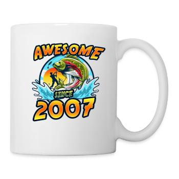 Génial depuis 2007. Angel, l’anniversaire du pêcheur - Mug blanc - blanc - Droite