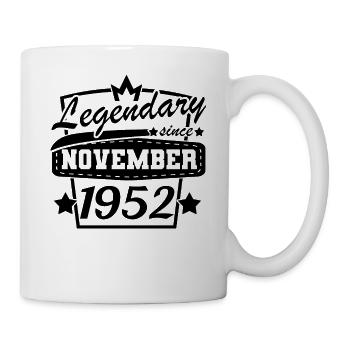 Legendär seit November 1952 Retro Sprüche - Tasse - Weiß - Rechts