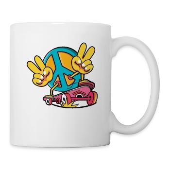Peace Sign Vintage Glasses Peace Lover Positivity - Mug - white - Right