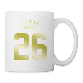 26 Zahl Krone - Tasse - Weiß - Rechts