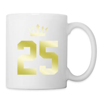 25 Zahl Krone - Tasse - Weiß - Rechts